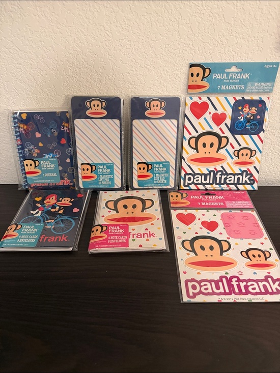 Paul Frank Other - Paul Frank Navy Blue Multicolor Julius Monkey Stationery & Magnet Set